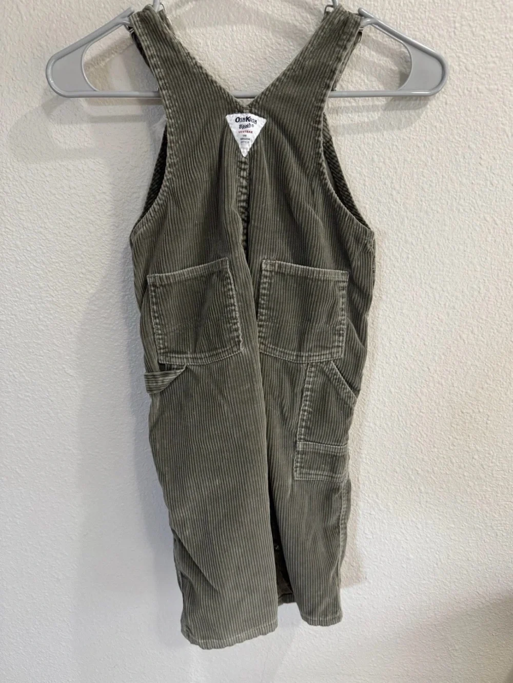 Vintage AUTHENTIC OSHKOSH B'gosh Kids Overalls, Green Corduroy 3T